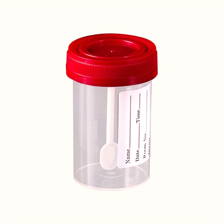 Sjukhus steril avföring Urinbehållare med sked 30ml 60ml 90ml 120ml