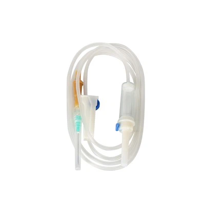 Medicinsk engångs IV -infusion som ger vätskedroppsset Steril IV -administration Infusion Set med flödesregulator